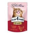 Корм вологий для дорослих кішок Club 4 Paws Selection Преміум зі смужками курки в соусі, 85 г