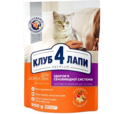 Корм сухой Club 4 Paws Premium Urinary Health для здоровья мочевыделительной системы, 900 г