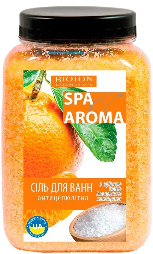 Соль для ванн Bioton Cosmetics Spa&Aroma антицеллюлитная с эфирным маслом испанского мандарина, 750 г