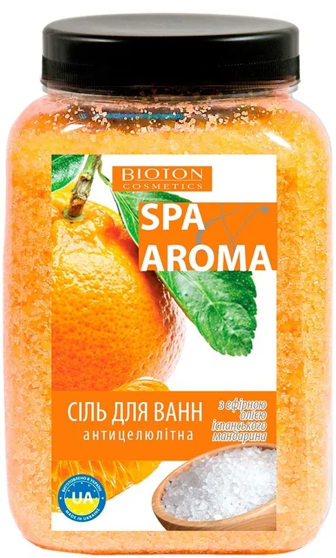 Сіль для ванн Bioton Cosmetics Spa&Aroma антицелюлітна з ефірною олією іспанського мандарина, 750 г