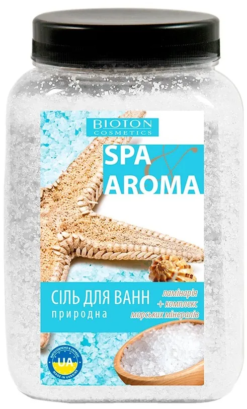 Сіль для ванн Bioton Cosmetics Spa&Aroma природна з екстрактом ламінарії і комплексом морських мінералів, 750 г