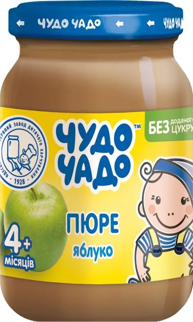 Пюре фруктове Чудо-Чадо Яблуко без цукру, 170 г
