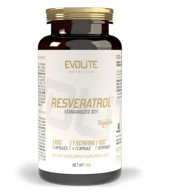Ресвератрол Evolite Nutrition 200 мг Resveratrol, 100 веганських капсул