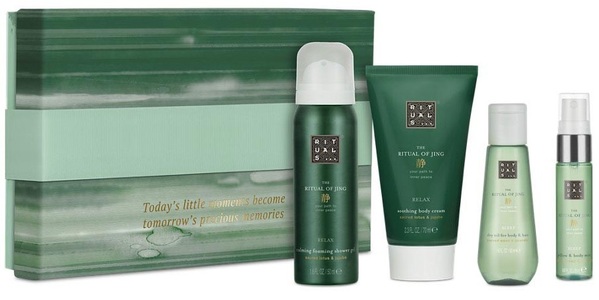 Подарочный набор Rituals The Ritual of Jing Gift Set S (Гель для душа 50 мл + Крем для тела 70 мл + Сухое масло для тела 50 мл + Мист для тела 20 мл)