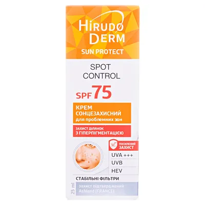Крем сонцезахисний Hirudo Derm Sun Protect Spot Control для проблемних зон SPF 75, 25 мл