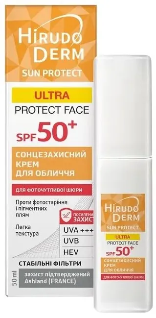Крем сонцезахисний Hirudo Derm Sun Protect Ultra Protect Face для обличчя, SPF 50 +, 50 мл