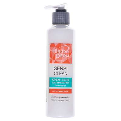 Крем-гель для вмивання Hirudo Derm Sensitive Sensi Clean пінливий, 180 мл
