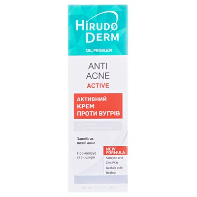 Крем для обличчя Hirudo Derm Oil Problem Anti-Acne Active активний проти вугрів, 50 мл