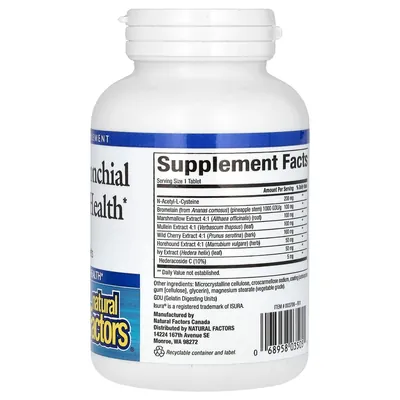 Здоров'я дихальних шляхів Natural Factors Lung Bronchial & Sinus Health, 90 таблеток