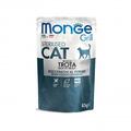 Корм влажный Monge Cat Grill Sterilised для стерилизованных кошек, форель (кусочки в желе), 85 г