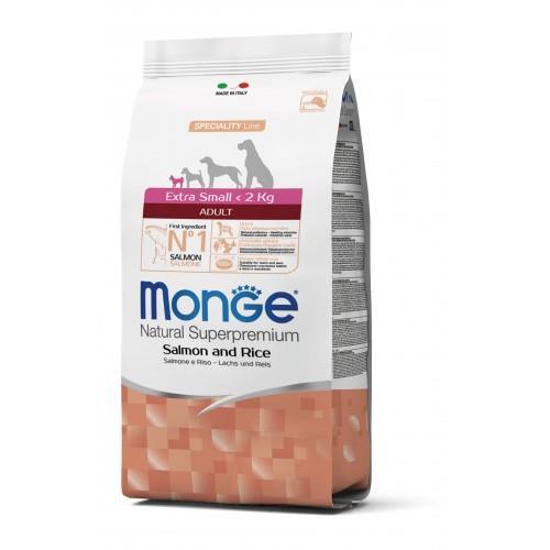 Корм сухой Monge Dog Extra Small Adult для взрослых собак мелких пород, лосось и рис, 800 г