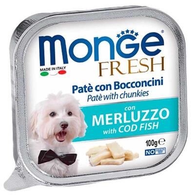 Корм влажный Monge Dog Fresh паштет для собак, треска 100 г