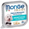 Корм вологий Monge Dog Fresh паштет для собак, тріска, 100 г