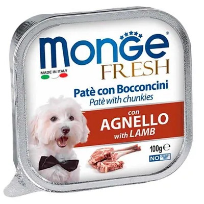 Корм вологий Monge Dog Fresh паштет для собак, ягня, 100 г