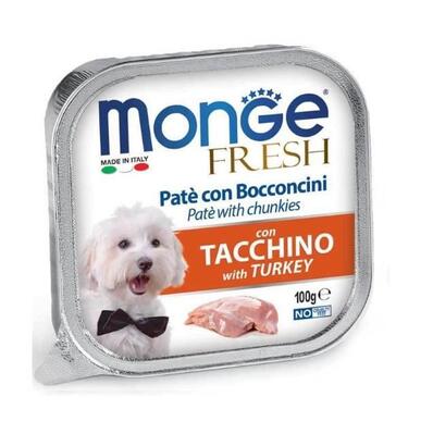 Корм влажный Monge Dog Fresh паштет для собак, индейка, 100 г