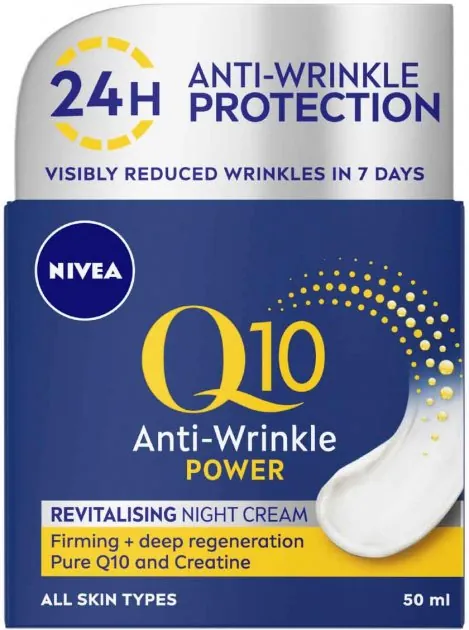 Крем для обличчя Nivea Q10 Power нічний відновлюючий проти зморшок, 50 мл