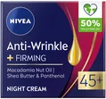 Крем для обличчя Nivea Проти зморшок + пружність 45+ нічний, 50 мл