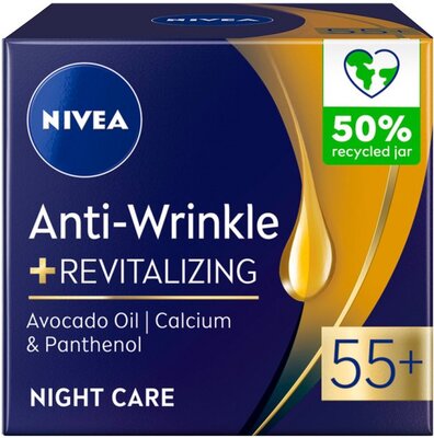 Крем для обличчя Nivea Проти зморшок + ревіталізація 55+ нічний, 50 мл