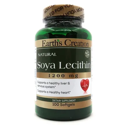 Соєвий лецитин Earth's Creation Soya Lecithin 1200 мг, 100 капсул
