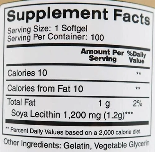 Соєвий лецитин Earth's Creation Soya Lecithin 1200 мг, 100 капсул