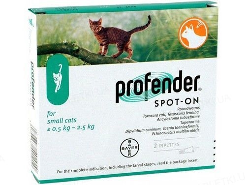 Профендер Bayer капли для защиты от гельминтов для котов до 2,5 кг, 1 пипетка