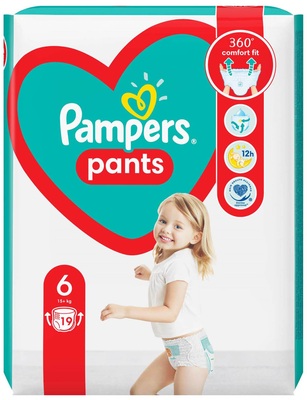 Підгузки-трусики Pampers Pants дитячі розмір 6, 15+ кг, 19 шт