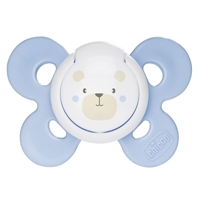 Пустышка силиконовая Chicco Physio Comfort (74911.21), от 0 до 6 месяцев, голубая, 1 шт