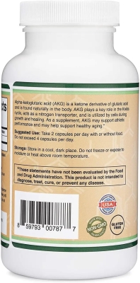 Альфа-кетоглутаровая кислота Double Wood Alpha-Ketoglutaric Acid (AKG) 1000 мг, 180 капсул