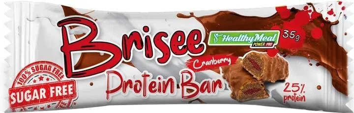 Батончик протеїновий Power Pro Healthy Meal Brisee 25% протеїну, без цукру зі смаком журавлини, 35 г
