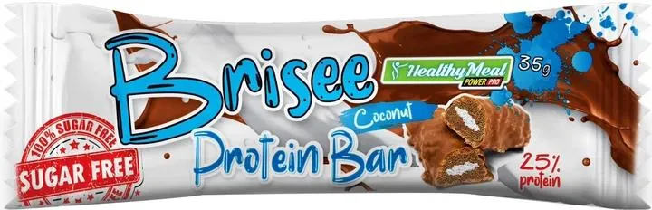 Батончик протеїновий Power Pro Healthy Meal Brisee 25% протеїну, без цукру зі смаком кокосу, 35 г