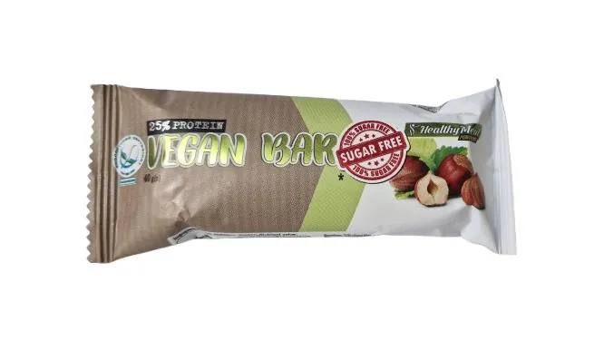 Батончик протеїновий Power Pro 25% Vegan bar, без цукру з горіхами, сухофруктами, 40 г
