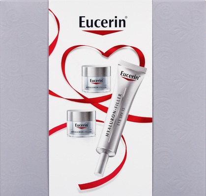 Набір для обличчя Eucerin (Hyaluron-Filler крем проти зморшок для шкіри очей SPF15 15 мл + нічний крем проти зморшок 2 шт х 7 мл) 95680-57783-00