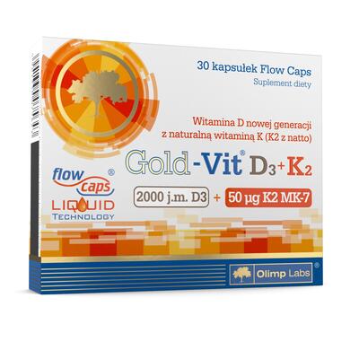 Вітамін Д3 2000+K2 Olimp Gold Vit D3 2000+K2, 30 капсул