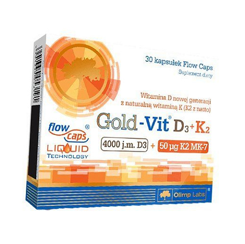 Вітамін Д3 4000+K2 Olimp Gold Vit D3 4000+K2, 30 капсул