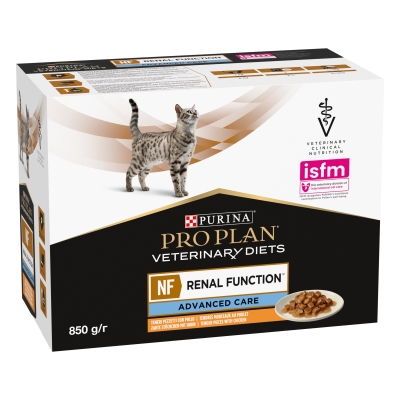 Корм влажный Purina Pro Plan Veterinary Diets NF Advanced Care для кошек при заболеваниях почек, с курицей, 10 штук по 85 г