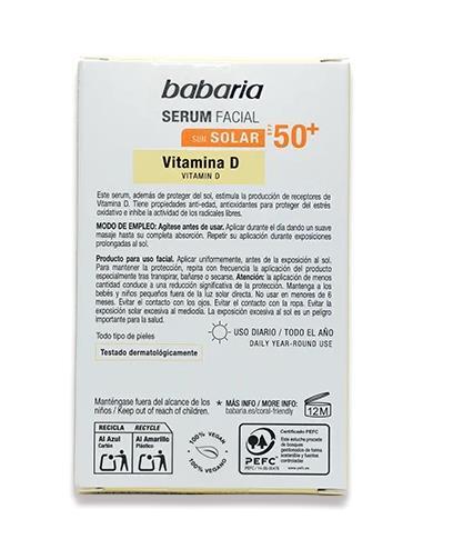 Сыворотка для лица Babaria SPF50 солнцезащитная с витамином D, 30 мл