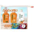 Набір Babaria Захист від сонця (Молочко сонцезахисне SPF50 100 мл + Лосьйон після засмаги 100 мл + Засіб для захисту волосся 100 мл + косметичка)