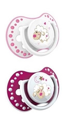 Пустышка силиконовая Lovi Night & Day динамическая, 22/809girl, 0-3 месяца, 2 шт