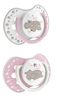 Пустушка силіконова Lovi Night & Day динамічна, 22/809girl, 0-3 місяці, 2 шт