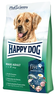 Корм сухой безглютеновый Happy Dog Fit & Well Maxi Adult безглютеновый корм для взрослых собак больших пород от 25 кг, 12,5 кг, 60013