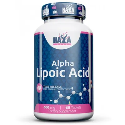 Альфа-ліпоєва кислота Haya Labs Alpha Lipoic Acid (Time Release) пролонгованої дії 600 мг таблетки №60