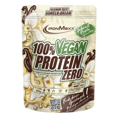 Протеїн рослинний змішаний IronMaxx 100% Vegan Protein Zero Ванільна мрія, 500 г (пакет)