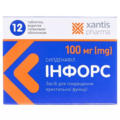 Інфорс таблетки, в/плів. обол. по 100 мг №12 (4х3)