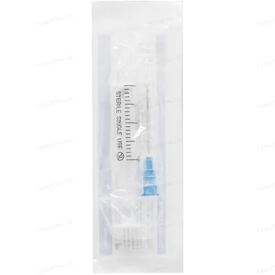 Шприц 2 мл Angelmed 2-х компонентний з голкою 23G (0,6 х 32 мм), 1 штука