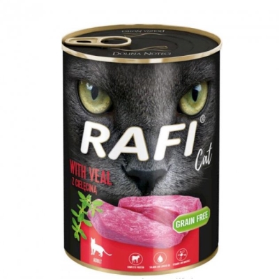 Корм влажный для кошек Dolina Noteci Rafi Cat Adult с телятиной, 400 г