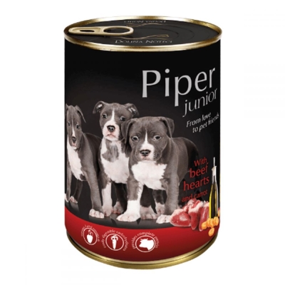 Конверва для цуценят Dolina Noteci Piper Junior з яловичим серцем та морквою, 400 г