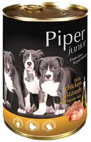 Конверва для цуценят Dolina Noteci Piper Junior з курячими шлунками та рисом, 400 г