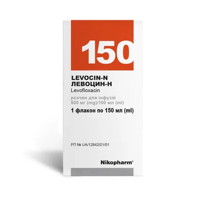 Левоцин-Н розчин д/інф. 500 мг/100 мл по 150 мл у флак.