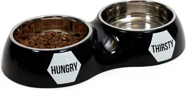 Миска 51 Degrees North Hungry 10072 креативна подвійна, чорна, 750 мл