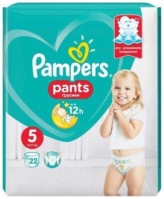Подгузники-трусики Pampers Pants детские размер 5, 12-17 кг, 22 шт